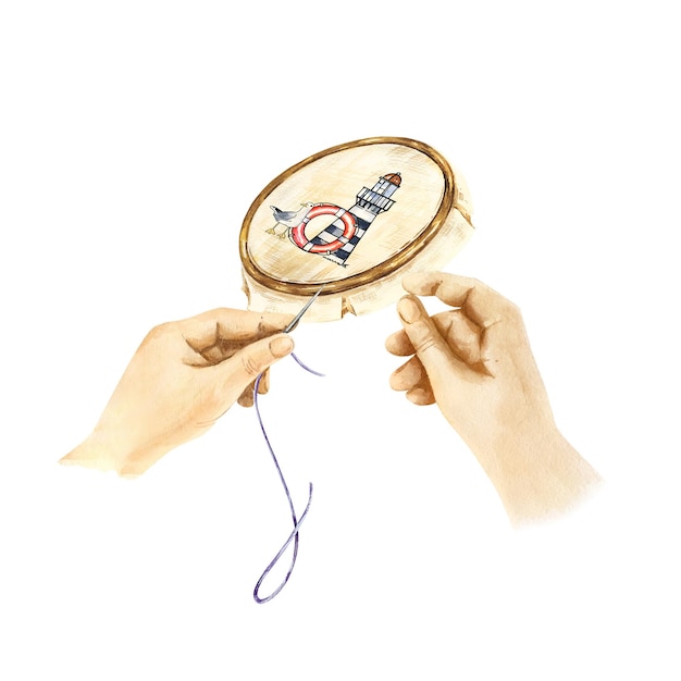 Ręczna praca przy tamborku